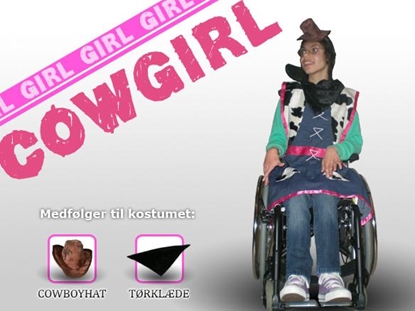 Billede af Cowgirl - Pink kostume til kørestolsbruger