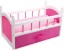 Obrázek Růžová postýlka pro panenky s úložným boxem