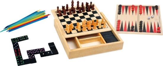 Billede af 4 spil i kasse