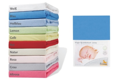 Billede af Pinolino Stræk Lagen til Vugge og Barnevogn. Jersey /blå. 1 stk.