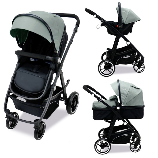 Billede af Asalvo Convertible Two+, Green. Car seat-stroller-pram